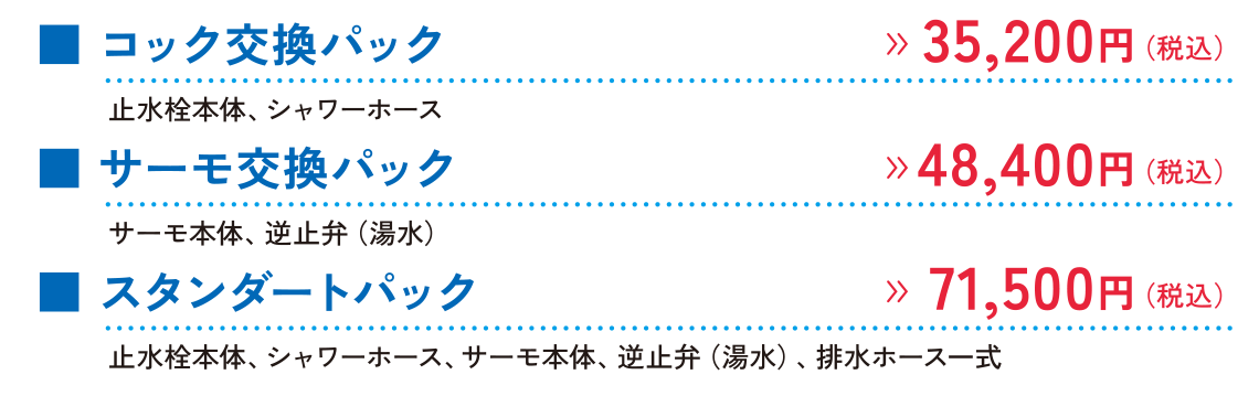 コック部交換パック詳細