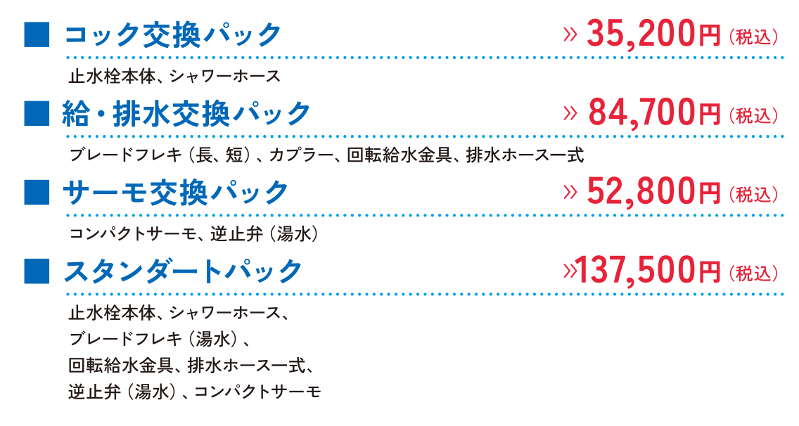 アーム部・コック部交換パック詳細