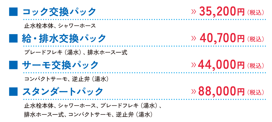 コック部交換パック詳細